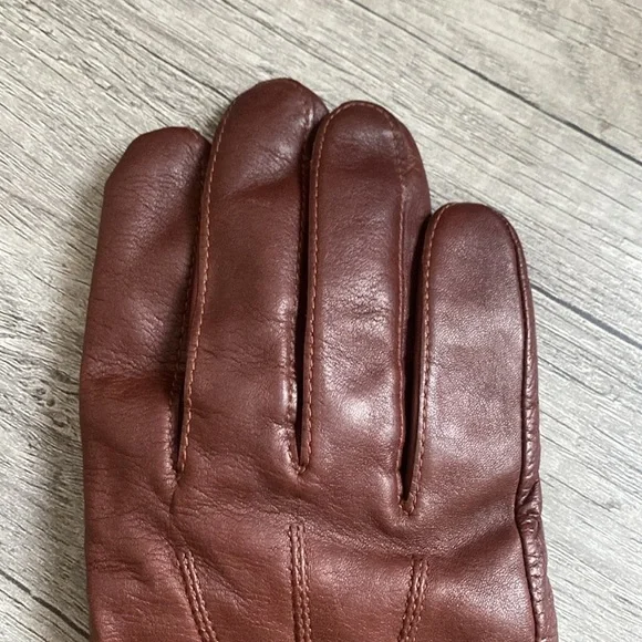Grant Thomas Men’s Brown Leather Gloves Cashmere Lined Size M - Picture 7 of 8